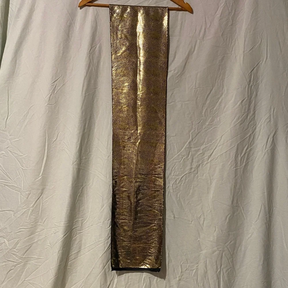 Metallic Gold & Black Evening Scarf